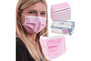 Izkan- 100 Pack 3 Ply Disposable Face Masks Protective Safety Dust Pollen Haze Proof