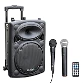 Ibiza - PORT10VHF-BT - Portable speaker, 10 inches (25.4 cm)/max. 500W, 2 microphones (wired and VHF), remote control and k
