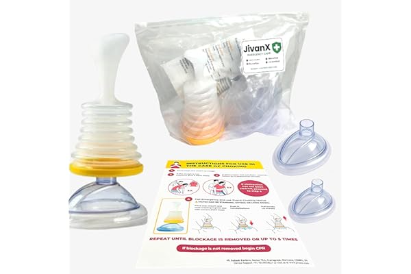 JivanX Anti Choking Device Choking Rescue Suction Kit for Kids & Adults First Aid Airway Clearing Device for Home, Travel & Emergency Use Includes Emergency Instruction Manual