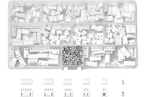 Litorange 500PCS 2.54mm 2/3/4/5/6 Pin Housing JST Adapter Cable Connector Socket Male and Female JST-XH JST Connector Kit with Female Pin Connector White Kit