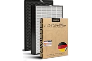 Comedes Set di filtri di ricambio adatto ai purificatori d'aria Philips AC3256, AC3259 e AC4550 | HEPA e filtro a carbone attivo | utilizzabile al posto di Philips FY3432/10 e FY3433/10