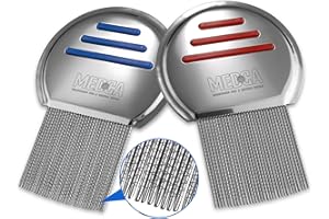 MEDCA Pettine per pidocchi (confezione da 2) Pettini per pidocchi professionali e trattamento per pidocchi in acciaio inox, per rimuovere efficacemente pidocchi e lendini senza peli