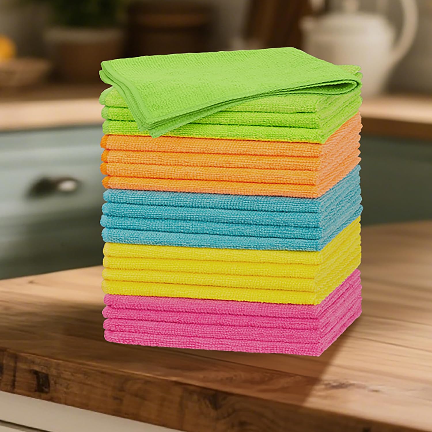 20 Pack Microfiber Cleaning Cloth, Lint-Free Car Wash Towels, All-Purpose Absorbent Cleaning Rags for Housekeeping, Dust Cloth for Office, Mechanic, Automotive