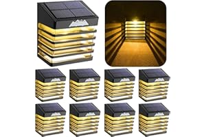 AloftSun Solar Lights Outdoor 8 Pack, Solar Fence Lights Outdoor Decorative with 2 Modes Smart Side Button, IP65 Waterproof for Solar Garden Lights, Garden Fence Solar Lights Warm Light