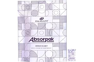 Absorpak Silica Gel Desiccant Sachets, 50 x 5gm, Medium Size Moisture Absorbers for Shoes, Electronics, Photo Albums, Documents, Kitchen, Food Pantries, and Household Use