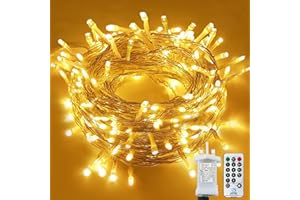 LITYBY Fairy Lights Mains Powered, 50M 500LED Fairy Lights Plug in, 8 Modes Remote Control Christmas Fairy Lights, Indoor/Outdoor for Bedroom,Gazebo,Wedding, Christmas Decorations(Warm White)