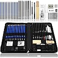 H & B Sketching Pencils Drawing Set,40pcs Art Supplies Artist Sketching Kit with Sketch Draw Pencils Charcoal Pencil Extender Canvas Pencil Bag and More for Artist Beginners Kids Adults