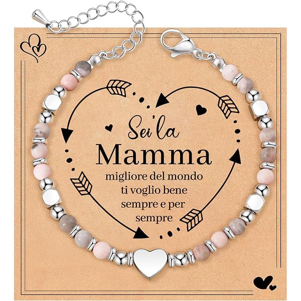 Bracciale BOMEON Con Incisione Per Nonna - Gioiello In Acciaio Inox, Regalo Per Festa Della Mamma, Compleanno, Natale