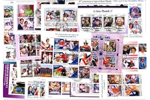 ISB Collection 25 Blocs de Timbre Different de la Reine Elisazebth 2