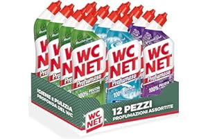 Wc Net - Profumoso Gel, Anticalcare e Igienizzante per WC, Fragranze Assortite, 700 ml x 12 Pezzi