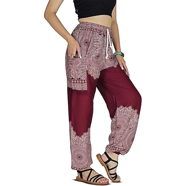 Dames harem broek Boho Genie Aladdin gesmokte taille yoga broek (SeaGreen1 M