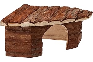 Croci Casita Esquinera de Madera, Casa para Roedores y Cobayas, Refugio Esquinero de Madera, Accesorios para Hamsters y Ratones, 42 x 15 x 30 cm
