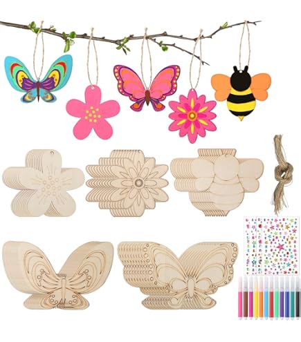 HENGBIRD Lot De 36 Pendentifs En Bois Pour Enfants