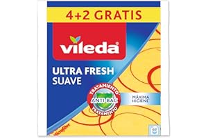 Vileda 142010 - Bayetas Suaves, 30% microfibras, 4 Unidades + 2 Unidades Gratis