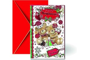 Greetingles Beautiful Christmas Card & Envelope 9" x 6" (To Neighbours)