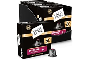 CARTE NOIRE - Capsules de Café Espresso Intense N°9 Compatibles Nespresso® - Café Arabica - Lot de 4 x 60 Capsules Aluminium - Fabriqué en France
