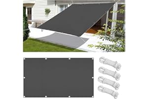 FLYSOUL Toldo Vela de Sombra Rectangular Impermeable 3x6M Toldos Exterior Terraza Protección Rayos UV Resistente al Desgarro para Terraza Balcon Patio Exteriores Jardín con Ojales y Cuerdas de Fijación