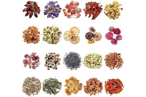 ADAKEL 18 Bags Dried Flowers, Natural Dried Flowers Herbs Set for Soap Candle Bath Bombs Resin Crafts Making & DIY Art Projects