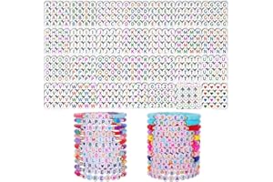 ZESNICE 1400 Pcs Coloured Letter Beads Sorted for Friendship Bracelets Making Kit, Alphabet A-Z for Jewelry Making with Smile Face Number, Gifts for Teenage Girls Friend, 4x7mm Round Acrylic