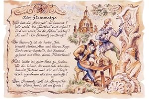 Die Staffelei Geschenk Karte A5 Steinmetz Bildhauer Gedicht Zeichnung Color