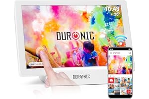 Duronic Frameo PF1D We Marco de Fotos Digital Conectado Pantalla táctil de 10,1 Pulgadas Reproductor de Fotos y vídeos de Alta resolución 1280 x 800 píxeles Memoria 32 GB USB-C