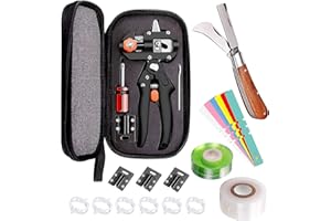 NRANSON Greffage Outil Kit, Jardin Sécateur Ensemble Y Compris Lames De Rechange, Greffage Couteau, Greffage Bandes, les Étiquettes Des plantes et Jardin Clips, Parfait pour Arbres Fruitiers Greffage