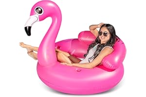 JOYIN Inflatable Flamingo Tube 114 x 127 x 99 CM, Pool Float, Fun Beach Floaties, Swim Party Toys, Summer Pool Raft Lounge for Adults & Kids, with 2 Cup Holders and Head Rest