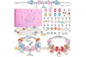 BIIB Gifts for Teenage Girls, Charm Bracelet Making Kit Arts and Crafts for Kids Stocking Fillers for Teenage Girl Christmas Gifts, Unicorn Gifts for Girl Jewellery Making Kit