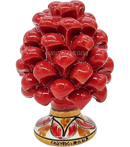 Pigna Siciliana In Ceramica Decorata Oro - Soprammobile Elegante Per La Casa - Foto 13