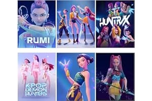 AFORENTIER Demon Wall Art Hunters Poster 6PCS 8x10Inch (Unframed) Anime Movie Posters Canvas Posters Prints for Living Room Bedroom Decoration