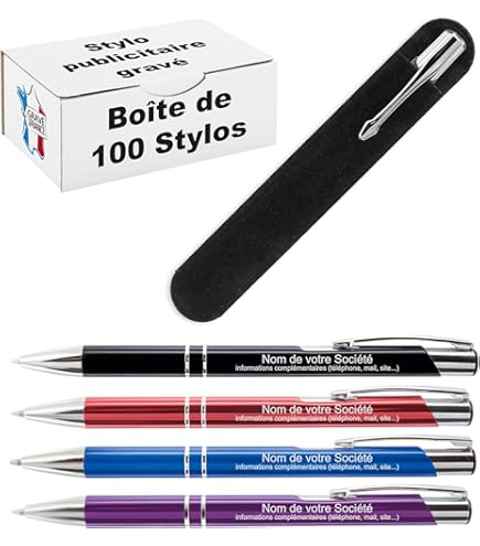 Lot De 50 Stylos Publicitaire Entreprise Mariage Communion Baptême