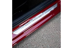 EAGLEG 4 pcs Stainless Steel Car Door Sill Protector for OPEL Vauxhall Crossland X 2017 2018 2019 2020, Welcome Pedal Scuff Guard Non-Slip Auto Styling Decoration Accessories,Silver