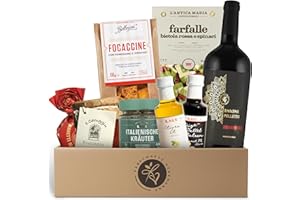 ‎FABELHAFTE GESCHENKE Präsentkorb La Dolce Vita gefüllt mit Rotwein und italienischen Delikatessen, Geschenkkorb für Liebhaber der italienischen Küche | Ein Wein Geschenk für Männer & Frauen zu Geburtstag, Weihnachten