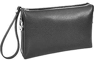 HOUSE OF LEATHER Mens Real Leather Wrist Bag Lockable Clutch Organiser Travel Pouch Thames