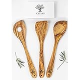 SOLTAKO Olivträ, sked, bestick, matlagningssked, rissked spatel, spatel, gaffel, salladsbestick, salladsgaffel kökshjälpmedel
