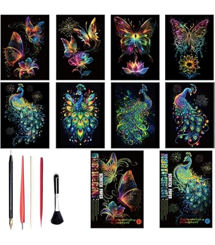 Scratch Art voor Volwassenen en Kinderen - 12-delig Regenboog