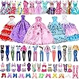 40 Pcs Doll Clothes Outfit for Barbie Doll, 11.5 Inch Doll Accessories Collection with 3 Princess Dresses+10 Dresses+6 Tops+6 Pants+5 Bikinis+10 Shoes(Random Style), for Girls Birthday Gifts
