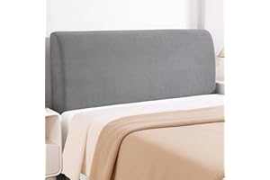 YSTELLAA Copri Testata Letto Matrimoniale, 200CM, Coprispalliera Letto Elasticizzata, Universale Copri Testiera Letto Matrimoniale Lavabile, Headboard Cover Antipolvere, Grigio Chiaro