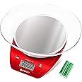 Etekcity Food Kitchen Scale Digital Weight Grams and Oz, Removalble Bowl for Cooking and Baking, Red/Stainless Steel