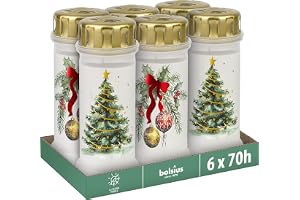 Bolsius – gravljus nr 6 + lock – med julmotiv – 4 stycken – brinntid 70 timmar – innehåller naturligt växtvax – utan palmolja