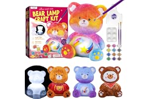 Bear Lamp Painting Kit for Kids, Paint Your Own Night Light, Crafts Kits | Toys for Girls, DIY Painting Set for Kids, Drawing Kit, Arts and Crafts for Kids, Eid Birthday Gifts for Girls Ages 6-12