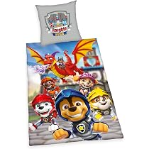 Herding Bettwäsche Paw Patrol – Bettbezug 135x200 Cm & Kopfkissenbezug 80x80 Cm, 100% Baumwolle