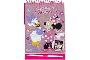 CERDÁ LIFE'S LITTLE MOMENTS Set papelería Scratch Book Minnie Mouse Disney Cuaderno mágico con bolígrafo para rascar, diseño de purpurina, espiral superior y portada “Besties Forever