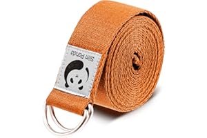Slim Panda Correa de yoga para estiramiento, correa de yoga de algodón con hebilla ajustable de anillo en D, cinturón de yoga no elástico para pilates, entrenamientos de gimnasio, terapia física