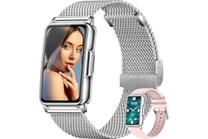 Smartwatch Damen 1,47 Zoll Armbanduhr mit IP68 Wasserdicht Fitness tracker Sportuhr mit Zwei Wochen Standby SpO2 124 Trainingsmodi Herzfrequenzmessung Schlafmonitor, Musikkontrolle Android iOS