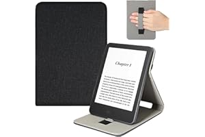 Vakarey Funda para Kindle 11 generación con Correa de Mano, Funda para Nueva Kindle 2022 6 Pulgadas,Negro