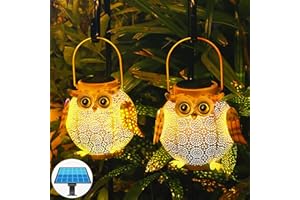 KZT Lanterne Solaire Exterieur LED Lot de 2 Lumière Suspendue de Jardin Étanche IP44 Hibou Lumières Solaires Décoration Extérieure Solaires Paysage Eclairage pour Passage Pelouse Étapes Terrasses Patio