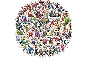 Powmag Autocollant Enfant Garcon, 100 pcs Stickers Enfant, Autocollants de Héros Avengers Vinyl Imperméables Gommettes, pour Ordinateur Portable, Bouteille d'eau, Casque, Guitare, Scrapbooking