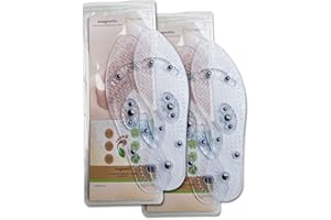 SLIM FEET PRO 2 pares de plantillas magnéticas de mujer para reflexología podal y acupresión, ideales para el masaje, el confort, el cuidado de los pies, la circulación sanguínea, el dolor de espalda