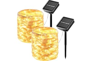 HANGYIWEI 2 Stücke Solar Lichterkette Aussen 26 m/240 LED Lichterkette Außen 8 Modi Kupferdraht Solarlichterkette IP65 Wetterfest für Garten, Balkon, Terrasse, Tor, Hof, Hochzeit, Party